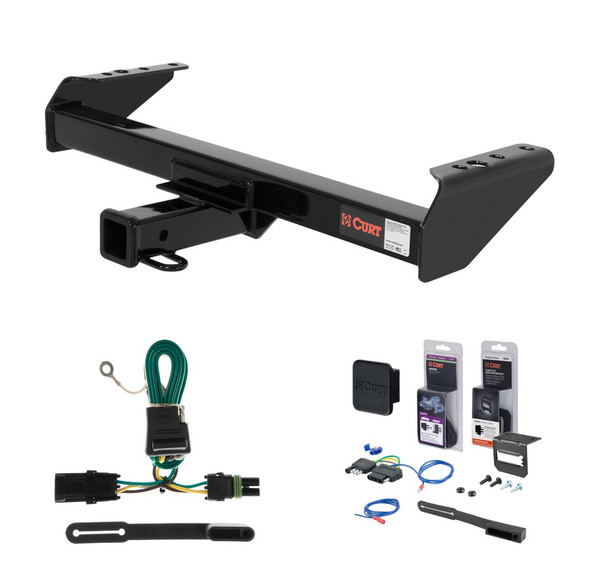 1985 - 1986 GMC K2500 Excluding with dual exhaust, 4-door crew cab, 10" step bumper or cab & chassis Curt 2" Class 3 Trailer Tow Hitch + 5-Flat Wiring Kit Tow Boat/Utility Trailer with Surge Brakes 13028 - CURT
