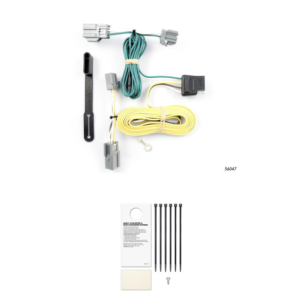 CURT Custom Wiring, 4-Way Flat Output, Select Buick Lucerne, Ford Fiesta Sedan Trailer Connector Kit - CURT