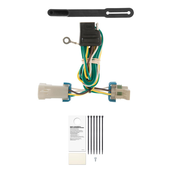 CURT Custom Wiring, 4-Way Flat, Select Chevrolet S-10, GMC Sonoma, Isuzu Hombre Trailer Connector Kit - CURT
