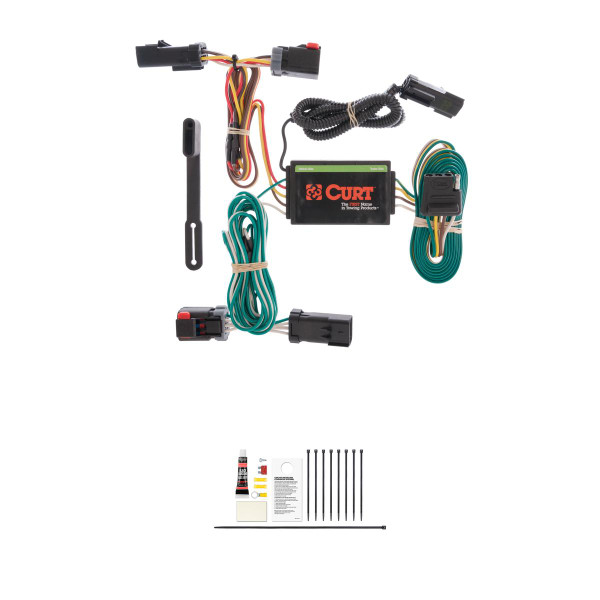 CURT Custom Wiring Harness, 4-Way Flat Output, Select Chrysler Pacifica Trailer Connector Kit - CURT