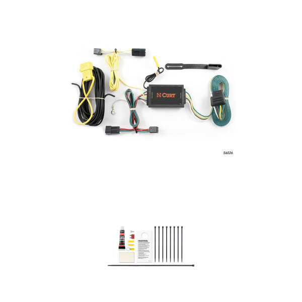 CURT Custom Wiring Harness, 4-Way Flat Output, Select Saturn Vue, Chevrolet Captiva Trailer Connector Kit - CURT