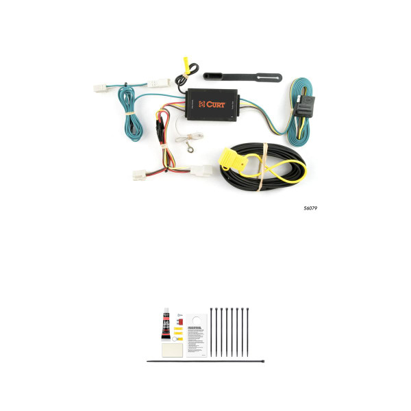 CURT Custom Wiring, 4-Way Flat Output, Select Toyota Camry, Except SE, Avalon, Venza Trailer Connector Kit - CURT