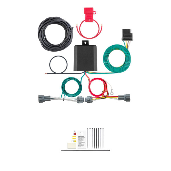 CURT Custom Wiring Harness, 4-Way Flat Output, Select Nissan Kicks Trailer Connector Kit - CURT