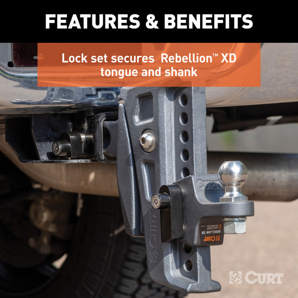 CURT Rebellion XD Tongue and Hitch Lock Set Trailer Hitch Lock