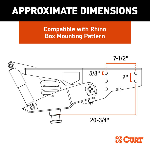 CURT 24K Helux Coil-Spring Shock Absorbing 5th Wheel Pin Box, 4,850 lbs. Pin Weight,  2024044570