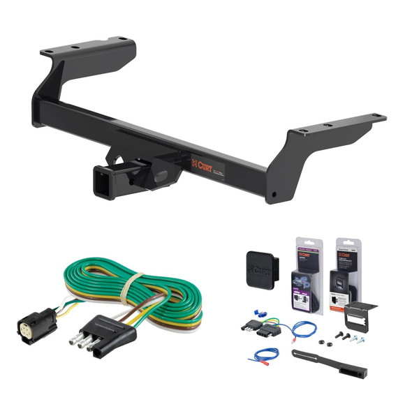 2023 - 2024 Ford Escape Excluding PHEV Curt 2" Class 3 Trailer Tow Hitch + 5-Flat Wiring Kit Tow Boat/Utility Trailer with Surge Brakes 13454 - CURT