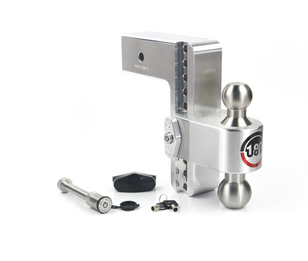 Weigh Safe 180 Hitch - Drop Hitch w/SS Combo Ball -  8" Drop for 3" Shank w/Hitch Pin LTB8-3-KA - Weigh Safe