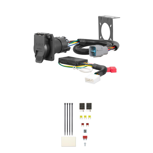 CURT Custom 7-Way RV Blade, Select Honda Pilot, Ridgeline, OEM Tow Package Required Trailer Connector Kit - CURT