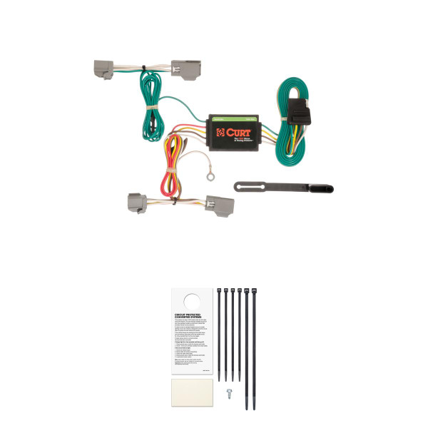 CURT Custom Wiring Harness, 4-Way Flat Output, Select Ford Fiesta Hatchback Trailer Connector Kit - CURT