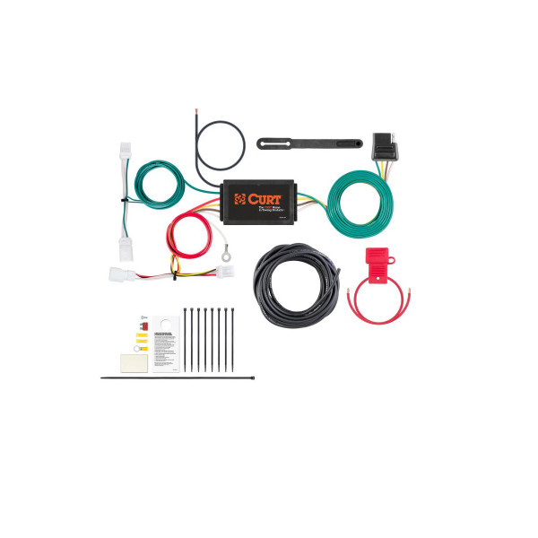 CURT Custom Wiring Harness, 4-Way Flat Output, Select Kia Niro Trailer Connector Kit - CURT
