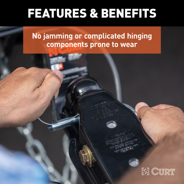 CURT 3,500 lbs QuickPin No-Latch 2" Trailer Coupler (3" Channel) Trailer Hitch Coupler