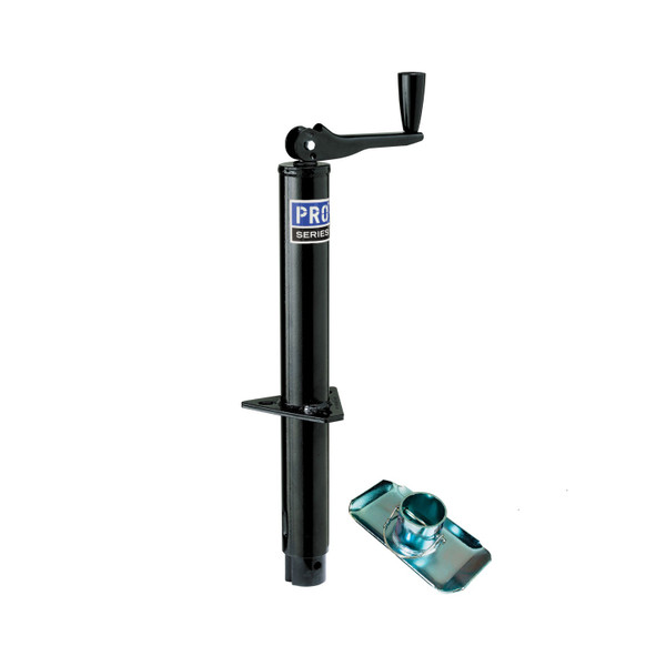 Pro Series Round 2,000 lbs. A-Frame Trailer Jack Topwind 14" Lift w/ 2-3/32" Tall Removable Footplate - Pro Series