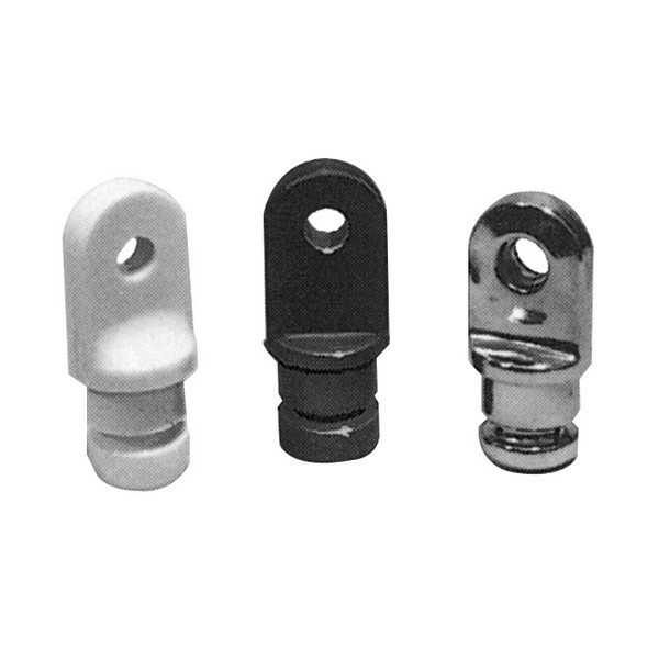 Taylor Made 7/8" Round Black Nylon Bimini Top Internal Eye End - 1 Pair #11703 - Taylor Made
