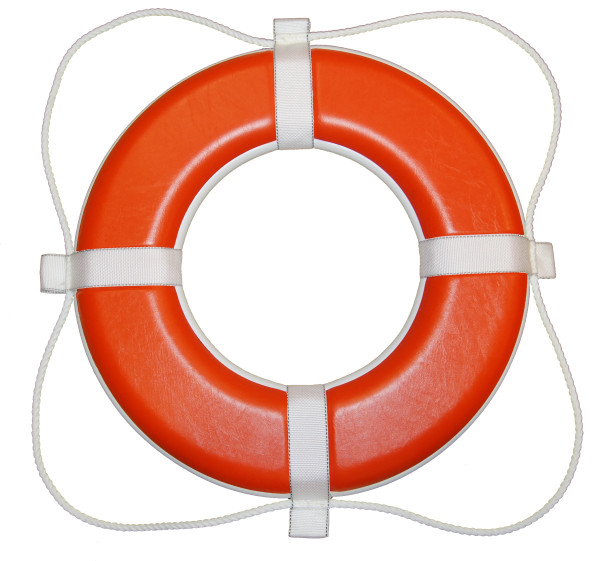 Taylor Made Vinyl Coated Foam Life Ring with White Grab Lines, Orange (24") #364 - Taylor Made