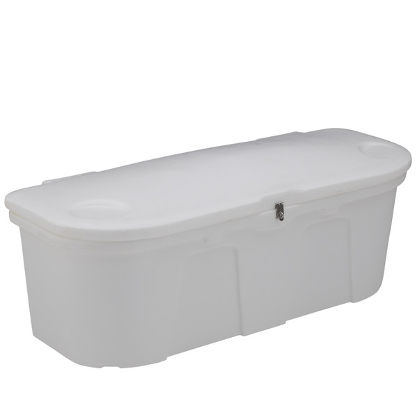 Taylor Made Stow 'N Go White Polyethylene Dock & Patio Storage Box - 67.75" L x 27.75" W x 26" H #123750 - Taylor Made