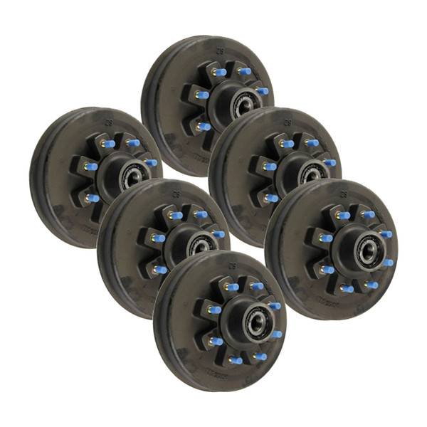 Lippert (6-Pack) 16K Threaded Trailer Idler Hub - , 8 on 275 mm, 17-1/2" Wheel, M22 Studs, Grease - Heavy-Duty Trailer Component - CURT