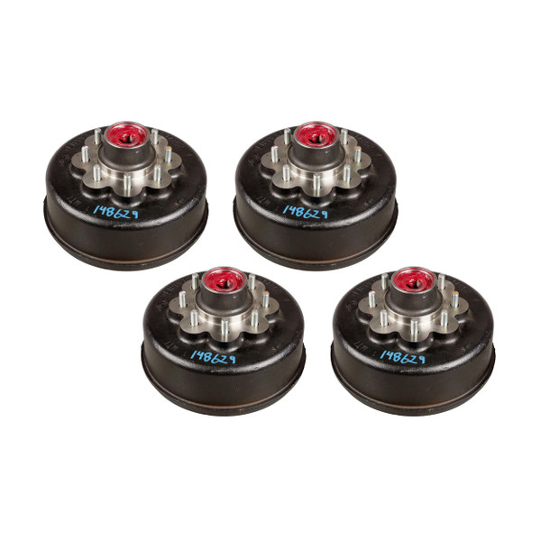 Lippert (4-Pack) 8K lbs RV Brake Drum Hub Assembly for 8,000- Axle - 8 on 6.5", 9/16" Stud - Heavy-Duty Trailer Component LIPKIT2FG4J - CURT