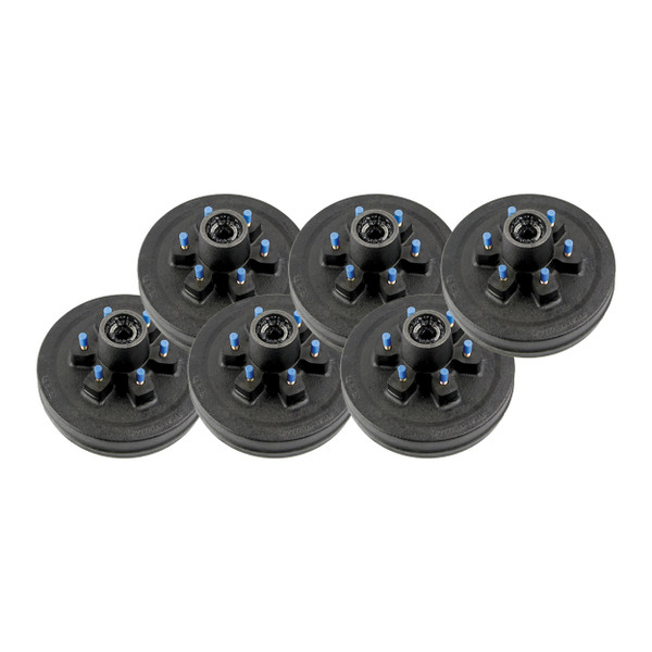 Lippert (6-Pack) 4400 lbs 10" RV Brake Drum Hub Assembly for 4,400- Axle - 6 on 5.5", 1/2" Stud - Heavy-Duty Trailer Component LIPKIT09DAE - CURT