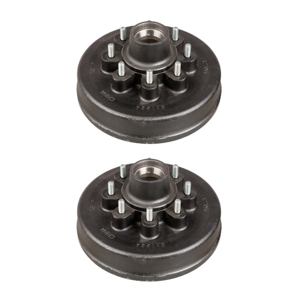 Lippert (2-Pack) 7K lbs 12" Brake Drum Hub Assembly for 7,000- Axle - 8 on 6.5",1/2" Stud - Heavy-Duty Trailer Component LIPKIT4F8BD - CURT