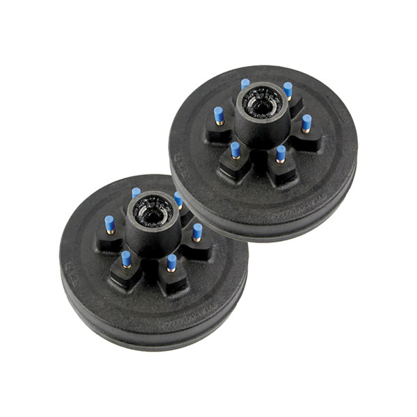 Lippert (2-Pack) 4400 lbs 10" RV Brake Drum Hub Assembly for 4,400- Axle - 6 on 5.5", 1/2" Stud - Heavy-Duty Trailer Component - CURT