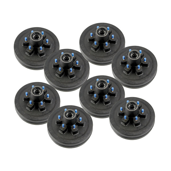 Lippert (8-Pack) 4400 lbs 10" RV Brake Drum Hub Assembly for 4,400- Axle - 6 on 5.5", 1/2" Stud - Heavy-Duty Trailer Component LIPKIT2G838 - CURT