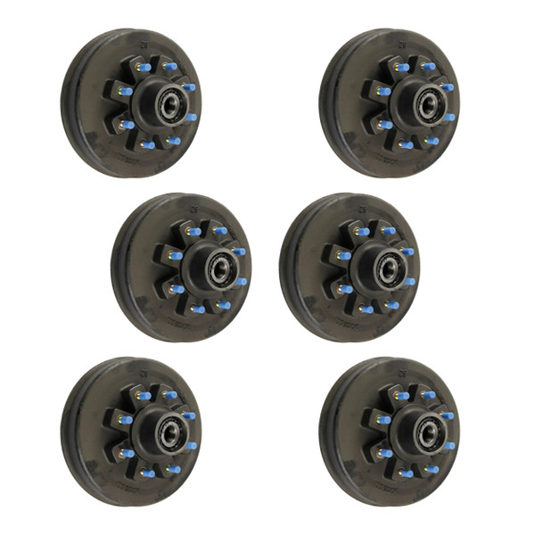 Lippert (6-Pack)  12" Threaded Hybrid Trailer Brake Hub - 8K, 8 on 6-1/2", 5/8" Studs - Heavy-Duty Trailer Component - CURT