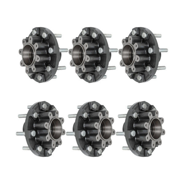 Lippert (6-Pack) 16K Threaded Trailer Idler Hub - , 8 on 275 mm, 17-1/2" Wheel Size, M22 Studs - Heavy-Duty Trailer Component - CURT