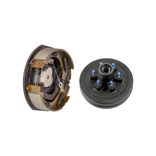 Lippert 4,400 lb RV Brake Kit – 1 Brake Drum Hub (6 on 5.5", 1/2" Stud) with 1 Passenger-Side Forward Self-Adjusting Brake (10" x 2-1/4") - Lippert