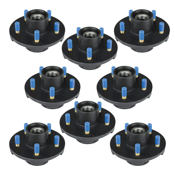 Lippert (8-Pack) 2200 lbs Idler Hub Assembly, 5 on 4.5"; 6.5" Hub Flange - 2,200 (Fully Assembled) - Heavy-Duty Trailer Component - CURT