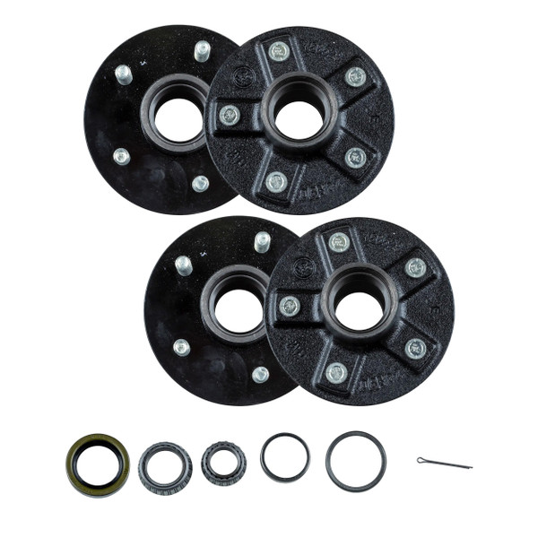 Lippert (2-Pack) 2200 lbs Idler Hub, 5 on 4.5";  6.5" Hub Flange - 2,200 (with Bearing Cone Kit) - Heavy-Duty Trailer Component LIPKIT8DB21 - CURT