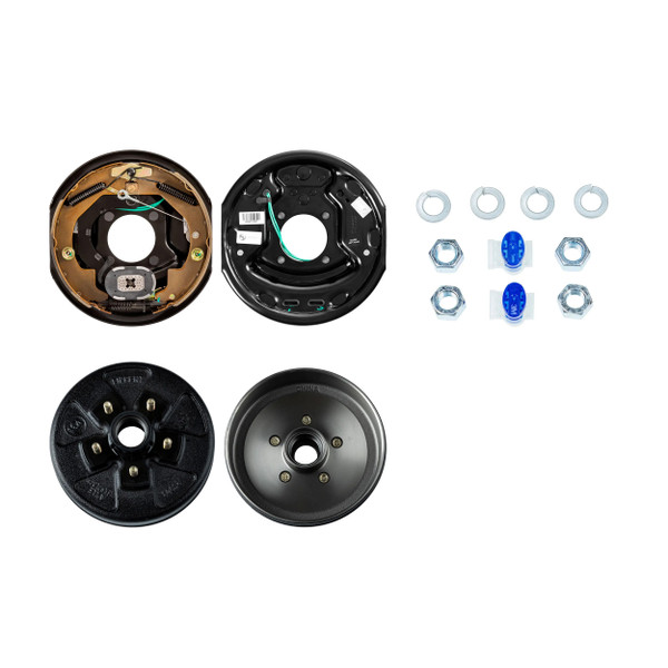 Lippert 10" 3,500 lb RV Brake Kit  1 Brake Drum Hub (5 on 4.5", 1/2" Stud with Bearing Cone) with 1 Left Forward Self-Adjusting Brake (10" x 2.25") LIPKIT3IJAE - Lippert