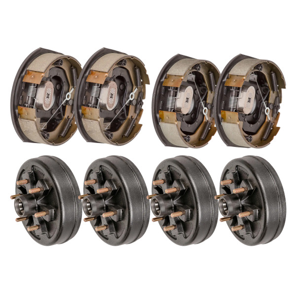 Lippert 10" Brake Kit  4 Hubs 6 on 5.5", 1/2" Stud for 4,400 lbs Axles, Plus 2 Driver & 2 Passenger Forward Self-Adjusting Brakes 4.4K, 4-Bolt LIPKIT282HD - Lippert