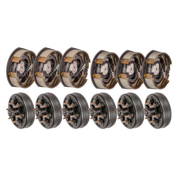 Lippert 10" Trailer Brake Kit  6 Hubs 6 on 5.5", 1/2" Stud, Plus 3 Left & 3 Right Forward Self-Adjusting Brakes for 4,400 lbs Axles LIPKIT5HAG4 - Lippert