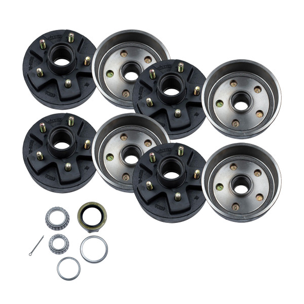 Lippert (4-Pack) 2200 lbs 7" Brake Hub, 5 on 4.5"; 1/2" Stud - 2,200 (with Bearing Cone Kit) - Heavy-Duty Trailer Component LIPKITE4ID8 - CURT
