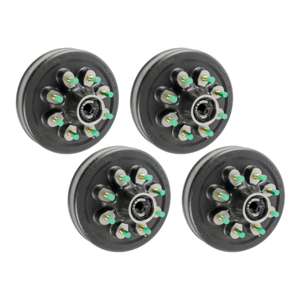 Lippert 12" Threaded Hybrid Trailer Brake Hub Kit – 4 Hubs, 8,000 lbs., 8 on 6.5", 9/16" Studs, Oil-Lubricated - CURT