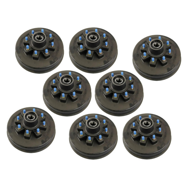 Lippert (8-Pack) 12000 lbs Brake Drum Hub Assembly for 12,000- Axle 8 on 6.5", 5/8" Stud - Heavy-Duty Trailer Component LIPKIT46CFE - CURT