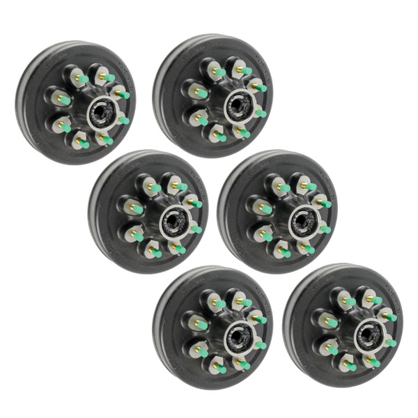 Lippert (6-Pack) 8K lbs. 12" Threaded Hybrid Trailer Brake Hub - 8 on 6-1/2", 9/16" Studs, Oil - Heavy-Duty Trailer Component LIPKIT3I35I - CURT