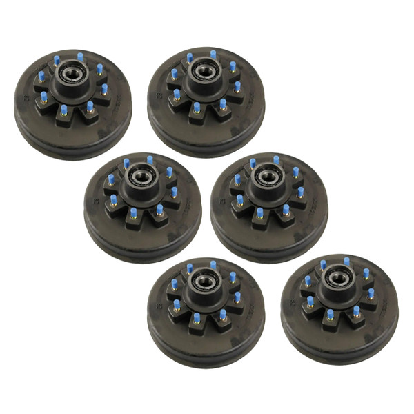 Lippert (6-Pack) 8K lbs Brake Drum Hub Assembly for 8,000- Hybrid Axle - 8 on 6.5", 5/8" Stud - Heavy-Duty Trailer Component LIPKITEG5H6 - CURT