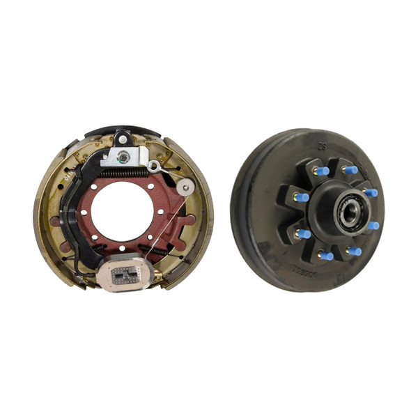 Lippert 16,000 lb Threaded Brake Hub – 8 on 275 mm, 17.5" Wheels, M22 Studs with 1 Right Forward Self-Adjusting Brake (12-1/4" x 5", 7-Bolt) - Lippert