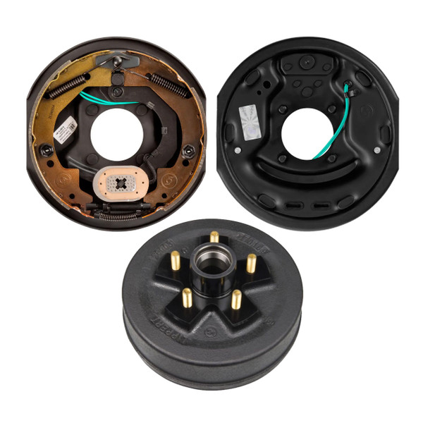 Lippert 10" 3,500 lb Electric Trailer Brake Kit  1 Trailer Brake Hub (5 on 4.5", 1/2" Stud) with 1 Right Electric Brake Assembly (10" x 2.25") LIPKITBG1JD - Lippert