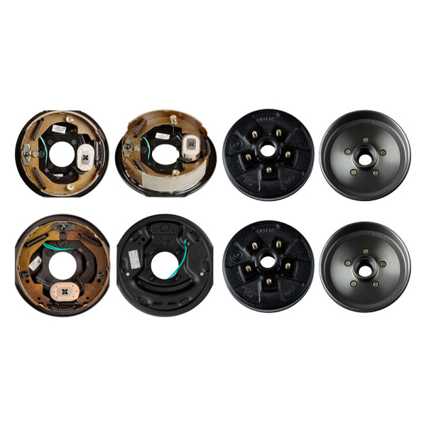 Lippert 10" 3,500 lb Electric Trailer Brake Kit – 2 Brake Drum Hubs (5 on 4.5", 1/2" Stud with Bearing Cone) with 1 Left & 1 Right Brake (10" x 2.25") - Lippert