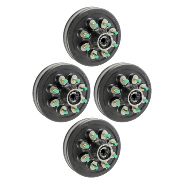Lippert (4-Pack) 8K lbs Thread Hybrid Hub - 8,000- 8 on 6-1/2", 16-17-1/2" Wheels, 9/16" Studs, Grease - Heavy-Duty Trailer Component - CURT