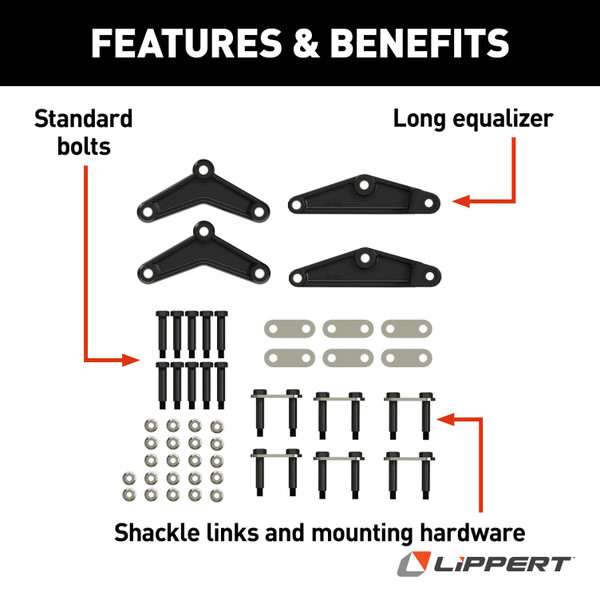 Lippert Triple Axle AP Kit with Long Equalizer and Standard Bolts 132698
