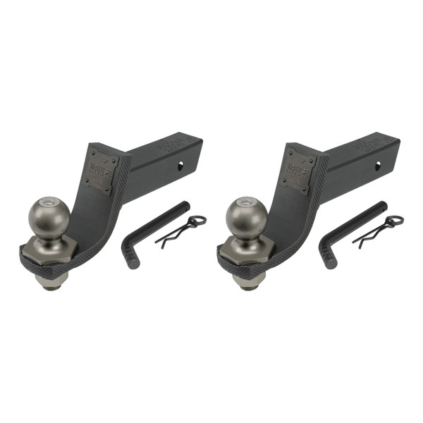 Reese (2-Pack) Interlock® Tactical Trailer Hitch Ball Mount Starter Kit, Fits 2 Inch Square Receiver, 3.25 Inch Drop, 5,000 lbs. Capacity, Includes 2 Inch Trailer Ball and Pin & Clip, Matte Black - Reese