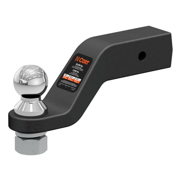 CURT Loaded Forged Ball Mount with 2-5/16" Ball (2-1/2" Shank, 20,000 lbss, 4" Drop) Trailer Hitch Ball Mount - CURT