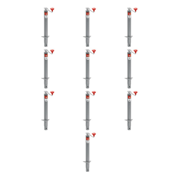 BULLDOG (10-Pack) Round Trailer Jack, A-Frame, 2,000 lbs. Lift Capacity, Topwind, Bolt-On, 15 Inch Travel, 16 Inch Clearance - Bulldog