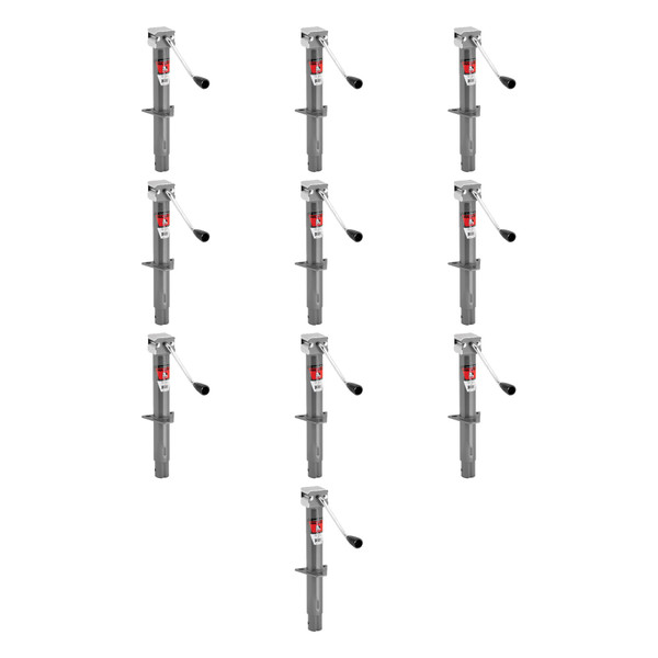 BULLDOG (10-Pack) Round Trailer Jack, A-Frame, 2,000 lbs. Lift Capacity, Sidewind, Bolt-On, 13 Inch Travel - Bulldog