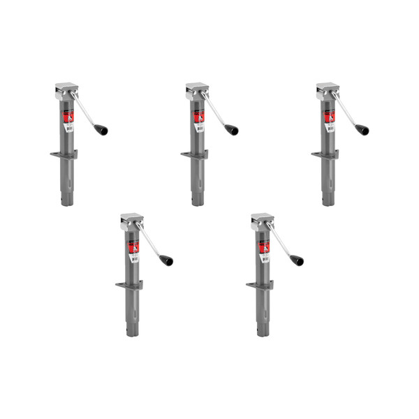 BULLDOG (5-Pack) Round Trailer Jack, A-Frame, 2,000 lbs. Lift Capacity, Sidewind, Bolt-On, 13 Inch Travel - Bulldog