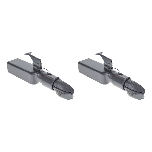 BULLDOG (2-Pack) Collar-Lok Straight Coupler, 2 Inch Diameter, High Profile Latch, 5,000 lbs. Capacity, 3 Inch Channel Width, Gray - Bulldog