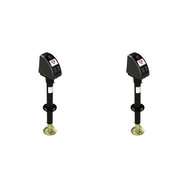 BULLDOG (2-Pack) Powered Trailer Jack, A-Frame, 3,500 lbs. Lift Capacity, Bolt-On, 14 Inch Travel, Black Cover - Bulldog
